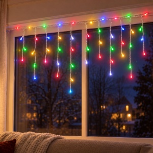 Instalatie LED Tip Turturi, 4 M, 120 LED-uri, Multicolor, Interconectabila, Pentru Interior/Exterior - Img 3