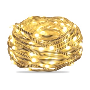 Instalație luminoasă liniară de Crăciun, 400 LED-uri, 50 m, fir siliconat, alb cald - Img 3