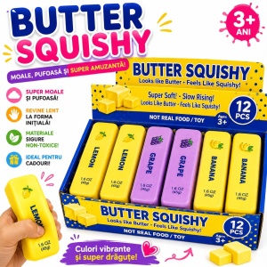 Jucărie Antistres Squishy Butter cu Fructe, 13 cm, Model Aleatoriu, Super Moale, Slow Rising - Img 3