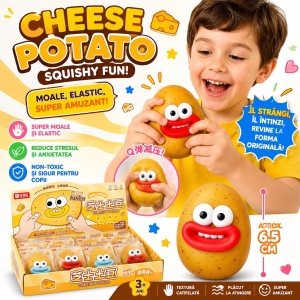 Jucărie Antistres Squishy Cartof 8 cm, cu Spumă în Interior, Model Aleatoriu, Moale și Elastică - Img 2