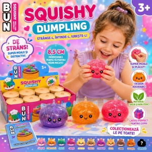 Jucărie Antistres Squishy Dumpling Unicorn cu Sclipici, 8.5 cm, Super Moale, Model Aleatoriu - Img 2