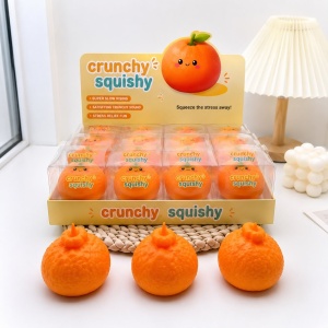 Jucărie Antistres Squishy Portocală Crunchy, Moale și Elastică, Textură Crunchy, Model Fruct