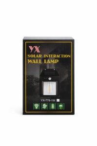 Lampă solară de perete LED pentru exterior, negru, din plastic rezistent la apă - Img 2