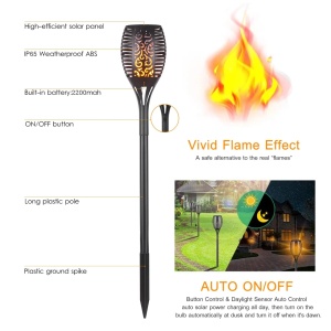 Lampă solară decorativă LED pentru grădină, metal, 68 cm, neagră - Img 2