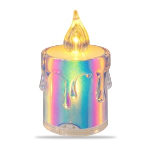 Lumânări LED decorative, set 24 bucăți, finisaj irizat, 7,5 × 4 cm - Img 2