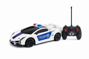 Mașină cu telecomandă Adventura Toys, plastic, lumini, albastru-alb