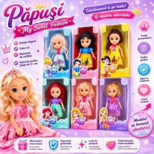 Păpușă Prințesă pentru Fetițe 3+ Ani, My Sweet Fashion, Model Aleatoriu, Rochie Elegantă - Img 2