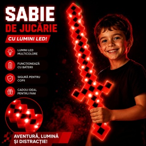 Sabie de jucărie rosie , cu lumini , 62 cm – sabie din plastic pentru copii - Img 2