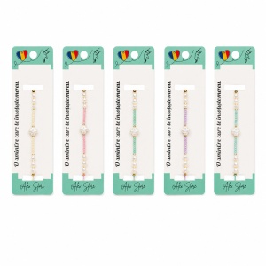 Set 12 Brățări cu Trifoi Sidef, Reglabile, Multicolore, cu Perlute Decorative