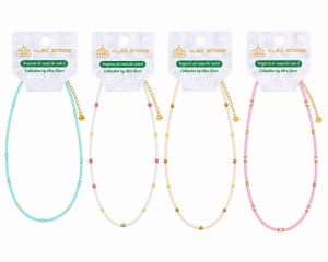 Set 12 Coliere Roxe, 40cm, Reglabile cu Margele Stralucitoare Multicolore Culoare Aleatorie
