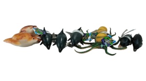 Set 12 figurine animale marine mari realistice din plastic, colectie ocean, 33x20 cm