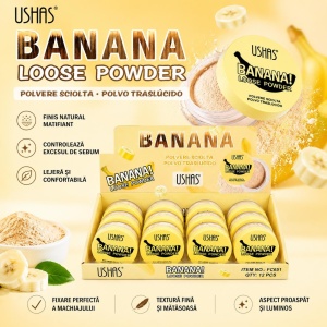 Set 12 Pudră Liberă Matifiantă Banana USHAS – Fixare Machiaj și Controlul Sebumului - Img 2