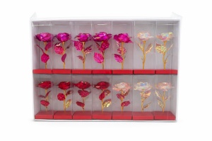 Set 14 flori artificiale cu LED si baterii incluse, ambalaj cadou, multicolor, 20 x 7 cm - Img 2