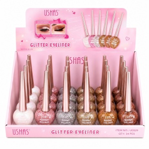 Set 24 Eyeliner cu Sclipici USHAS Glitter Eyeliner – 5 Nuanțe Strălucitoare, Rezistență Îndelungată