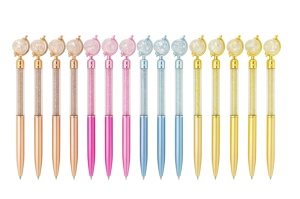 Set 48 Pixuri Globe Ballpoint Pen , Pixuri Cu Glob 3D si Sclipici