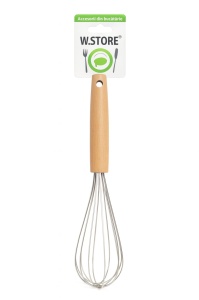 Tel de bucatarie din inox cu maner din lemn , Mixer manual rezistent - Img 2