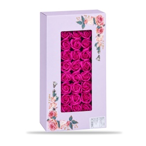 Trandafiri de săpun, set 50 de bucăți, fucsia, 5cm - Img 2
