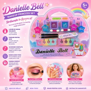 Trusă de Machiaj pentru Copii Danielle Bell Princess Set cu Oje, Farduri, Accesorii și Stickere - Img 2