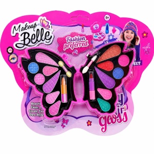 Trusă de Machiaj pentru Copii în Formă de Fluture, Makeup Belle, Set Cosmetic cu Oglindă și Accesorii - Img 2
