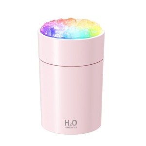 Umidificator aer USB cu lumini RGB, difuzor aromaterapie compact, silentios, roz