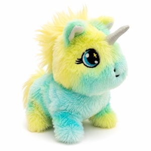 Unicorn vesel de plus multicolor interactiv cu sunete si mers, 17 cm - Img 2