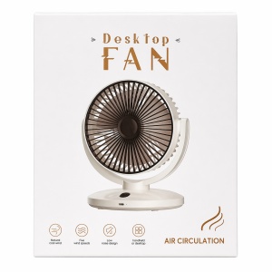 Ventilator de birou reincarcabil crem design compact elegant - Img 2