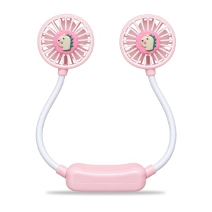 Ventilator de gât portabil, 2 trepte, încărcare USB, roz - Img 2