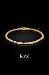 Brățară Roxé Aurie cu Cristale Fine – Strălucire Elegantă, 17.5 cm - Img 2