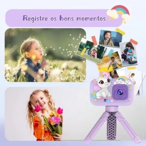 Camera foto copii unicorn mov cu trepied ecran 2 inch foto video - Img 2