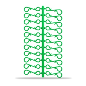 Cârlige agățătoare pentru globuri de brad, plastic verde, set 48 bucăți, 17x8cm