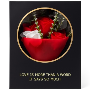 Cutie Tip Carte cu Trandafiri din Sapun Rosii 25x18x8 cm Cadou Romantic Lux