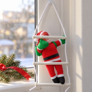 Decorațiune de Crăciun Moș Crăciun cățărător pe scăriță, textil și plastic, 55 × 25 cm - Img 8