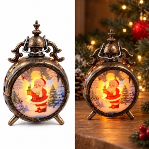 Felinar LED decorativ de Crăciun cu Moș Crăciun, set de 12 bucăți, plastic, 14.5 x 10cm - Img 4
