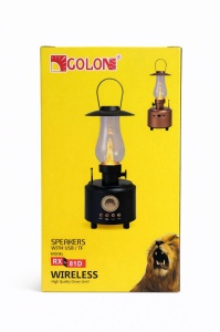 Felinar LED vintage cu efect flacara realist, boxa wireless, USB si TF, decor ambient si camping, albastru - Img 3