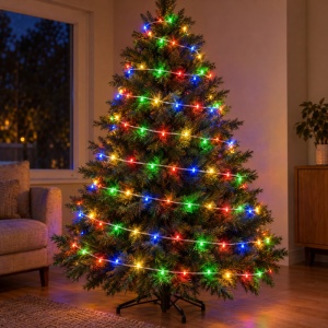 Instalație LED tip liniar din sarma siliconata, 300 LED multicolor, 30 m - Img 4