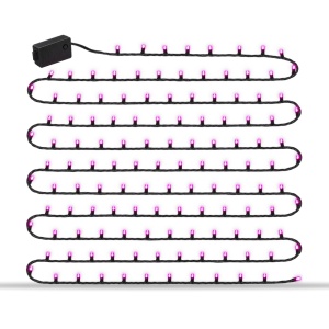 Instalatie LED tip Liniara, 100 LED Fucsia, 10 m, Fir Negru, Multiple Jocuri de Lumini - Img 5