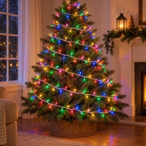 Instalatie LED Tip Liniara, 30 m, 240 LED Multicolor, fir alb, multiple jocuri de lumini - Img 6