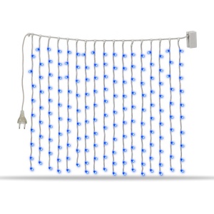 Instalație LED tip ploaie , 240 LED albastre, 6 m, fir alb , interconectabilă - Img 4