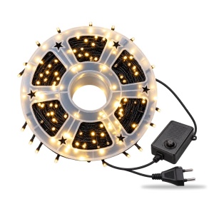 Instalație LED tip rolă, 100 m, 600 LED-uri, fir negru, LED alb cald - Img 5
