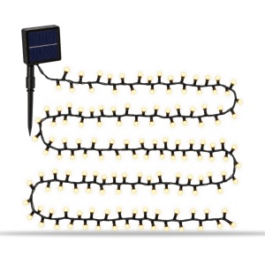 Instalație solară cu globulețe, lumină alb cald, 10 m, 100 LED-uri, multiple jocuri de lumini - Img 7