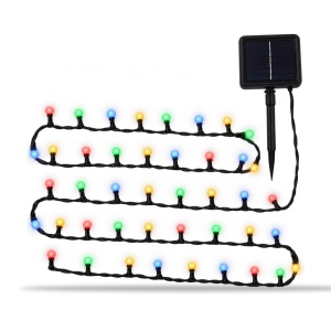 Instalație solară luminoasă de Crăciun, 10 m, 100 LED multicolor, LED tip globuleț - Img 2