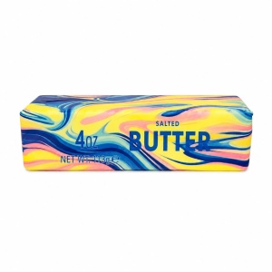 Jucarie antistres Butter Squishy 13cm, model pachet de unt marble effect, slow rising - Img 2