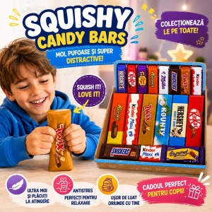 Jucărie Antistres Squishy Baton de Ciocolată, 13 cm, Moale și Elastică, Model Aleatoriu