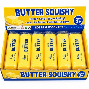 Jucărie Antistres Squishy Butter cu Spumă, Moale și Elastică, Model Unt, 11 cm