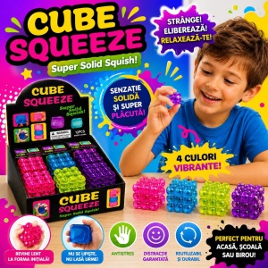 Jucărie Antistres Squishy Cub Bubble, Moale și Elastică, Slow Rising, Model Aleatoriu
