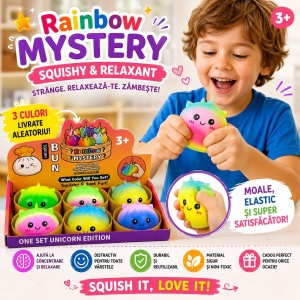 Jucărie Antistres Squishy Dumpling Unicorn cu Spumă, 8,5 cm, Model Aleatoriu