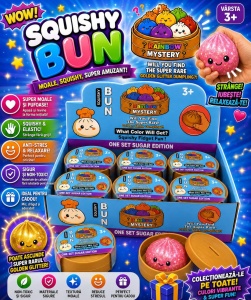 Jucărie Squishy Dumpling cu Sclipici – Antistres Moale, Culoare Surpriză - Img 3