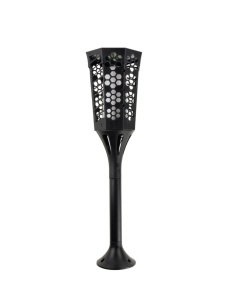 Lampă solară decorativă tip torță LED, set 2 bucăți, plastic, negru - Img 5