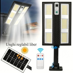 Lumină cu senzor solar CBKJ, control de la distanță, LED de înaltă luminozitate, negru - Img 2
