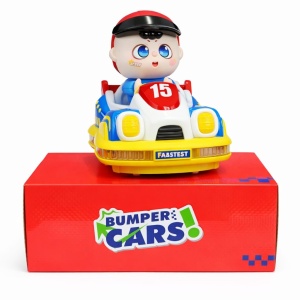 Masinuta bumper car cu figurina si lumini, jucarie interactiva copii 23 cm